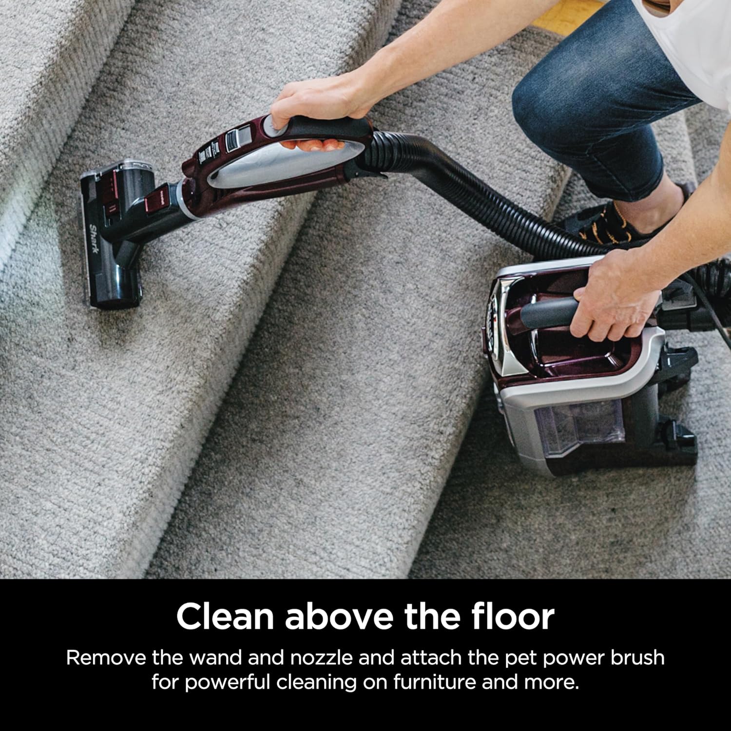 Shark Rotator Powered Lift-Away TruePet Upright Vacuum HEPA Filter 0.88 qt Dust Cup LED Headlights Pet Power Brush Crevice Tool 15.4 lb NV752