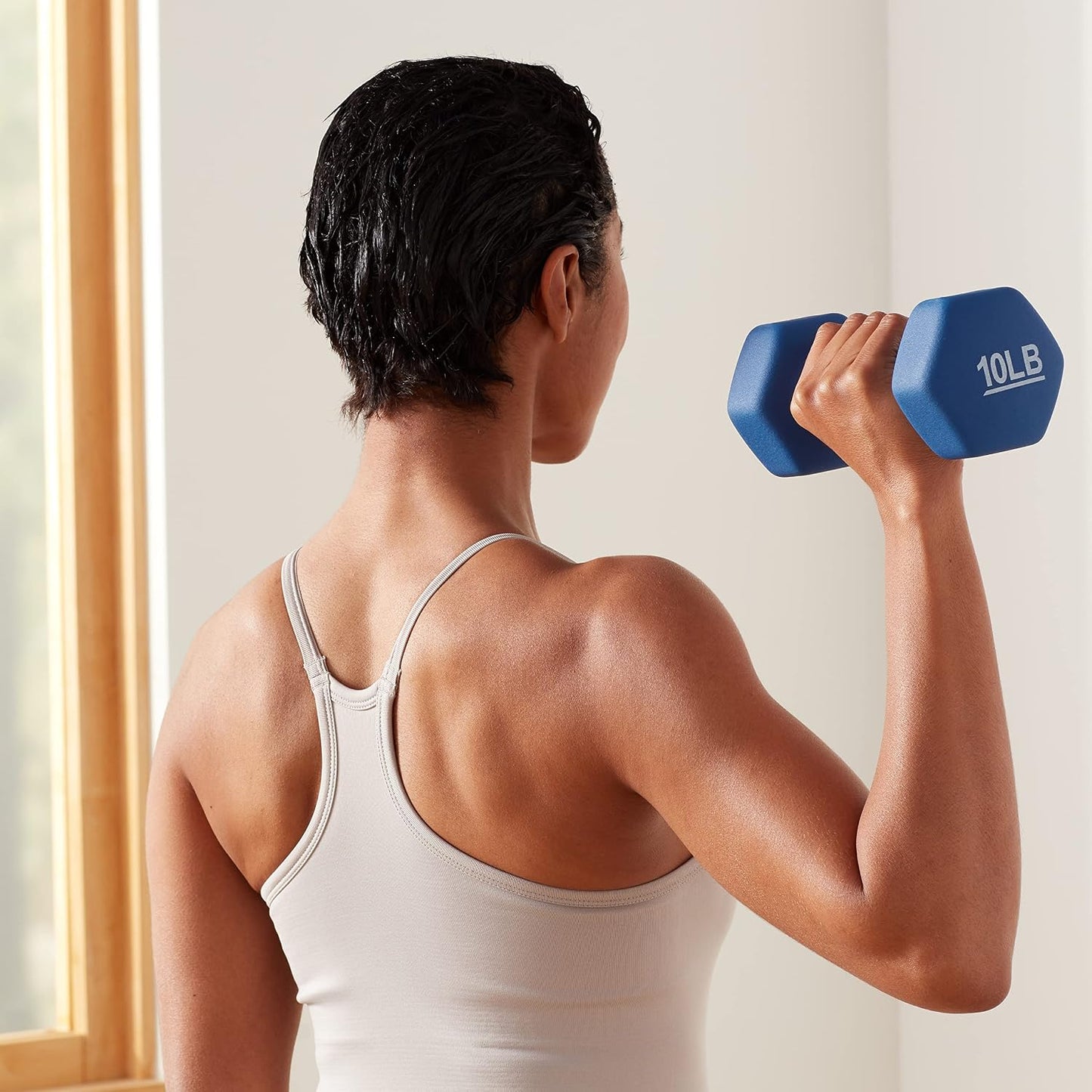 Amazon Basics Neoprene Dumbbell Pair 10 lb Navy Blue
