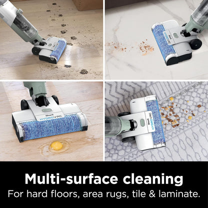 Shark HydroVac Cordless Pro XL 3-in-1 Vacuum Mop Self-Cleaning System 2 Brushrolls 2 Solutions Multi-Surface Hardwood Tile Area Rug Tea Green AW302