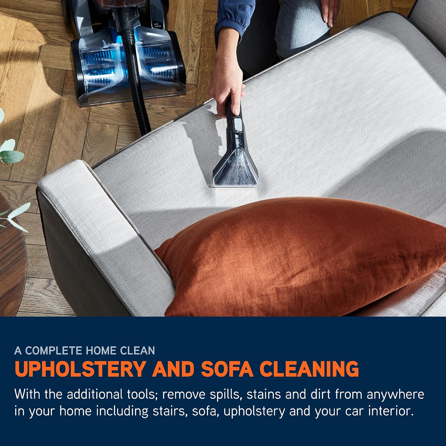 Vax Platinum SmartWash Upright Carpet & Upholstery Cleaner CDCW-SWXS Stain & Odour Removal 3.5 L 16.3 lb Charcoal/Blue