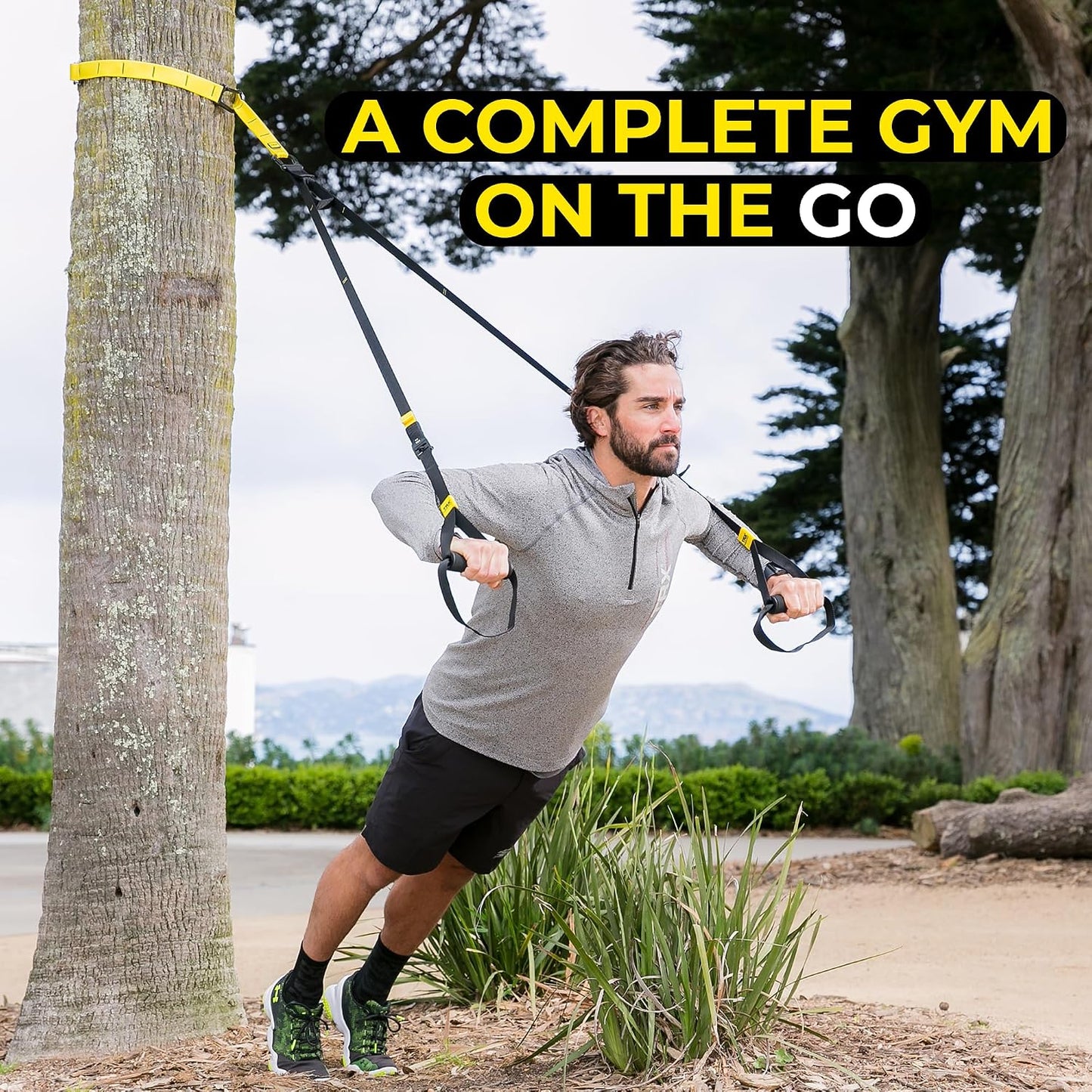 TRX GO Suspension Trainer Portable Bodyweight Home Gym Full Body Strength Training Equipment Grey