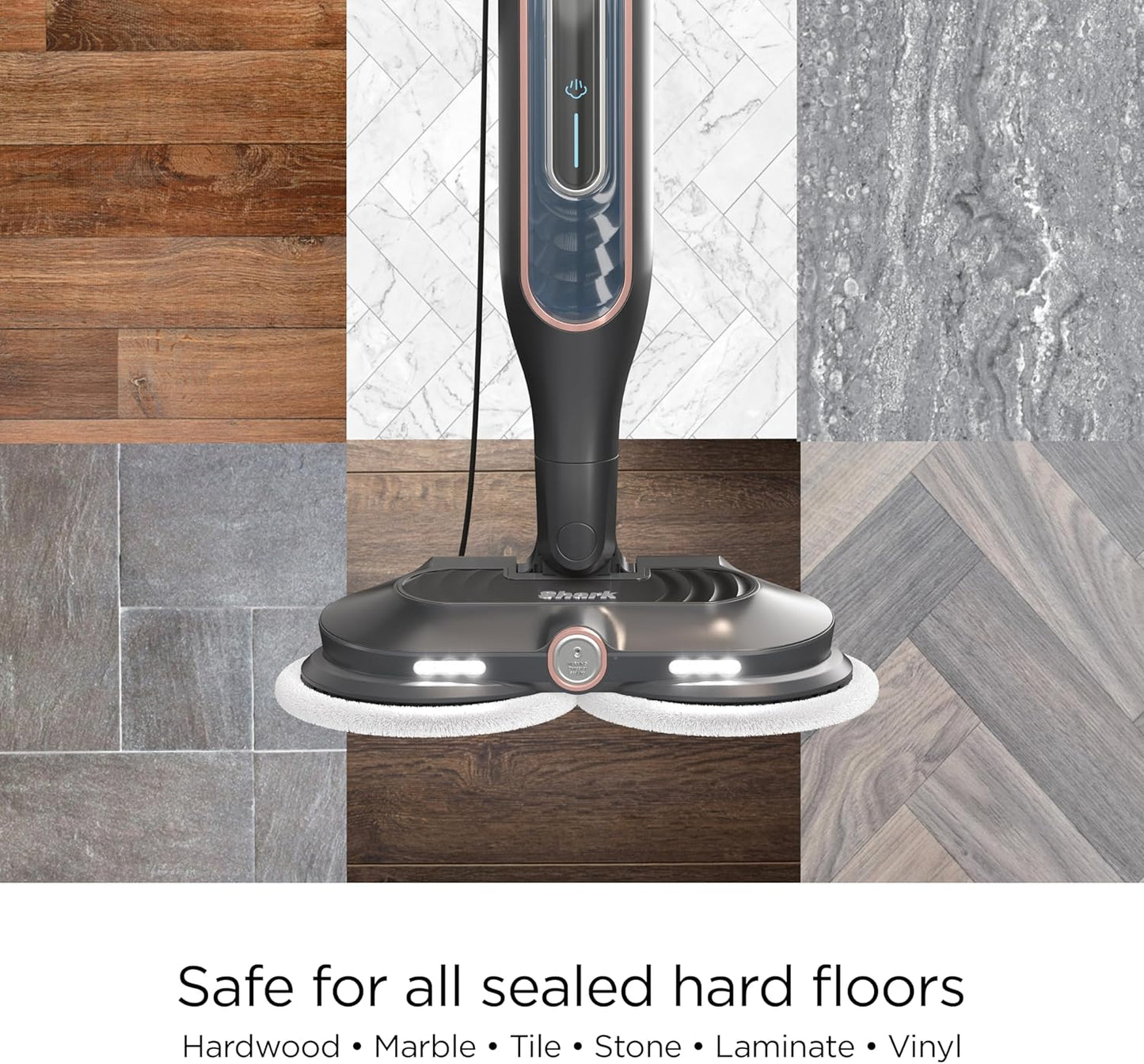 Shark S7201 Steam & Scrub with Steam Blaster Technology All-in-One Hard Floor Steam Mop 3 Steam Modes LED Headlights Black