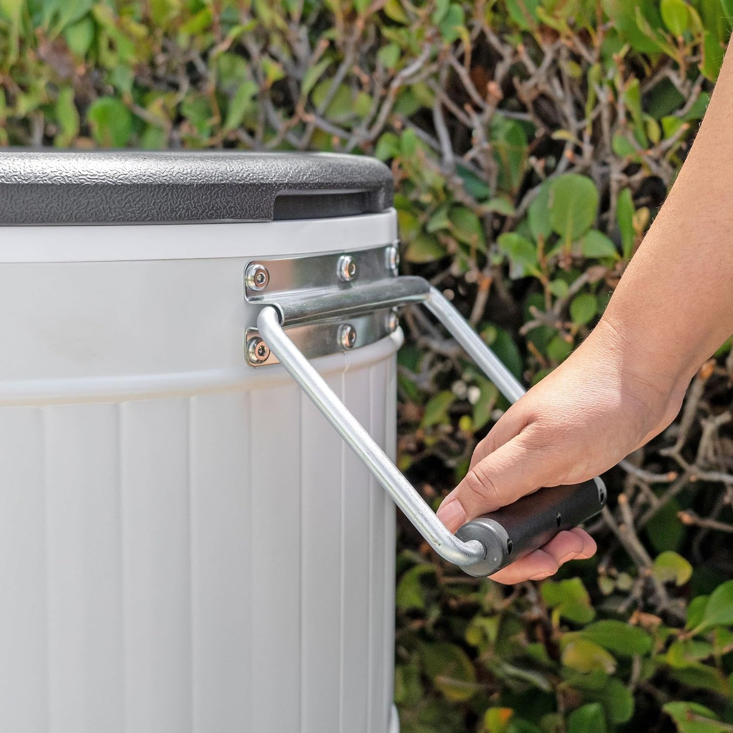 Permasteel Rolling Patio Cooler 120-Quart Outdoor Beverage Ice Chest with Wheels Farmhouse Design