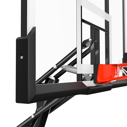 Spalding 54-Inch Portable Basketball Hoop Shatter-Proof Polycarbonate Backboard Adjustable ExactaHeight System Pro Slam Rim Outdoor