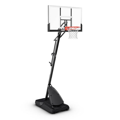 Spalding 54-Inch Portable Basketball Hoop Shatter-Proof Polycarbonate Backboard Adjustable ExactaHeight System Pro Slam Rim Outdoor