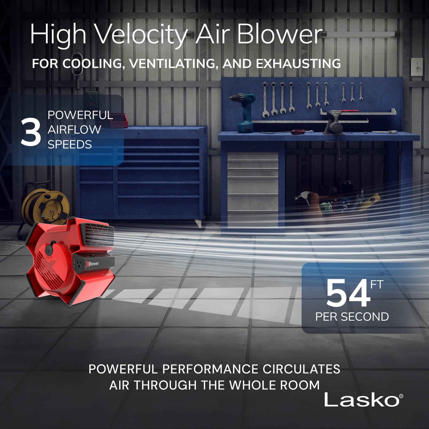 Lasko X-Blower 11" 3-Speed High Velocity Blower Fan X12900