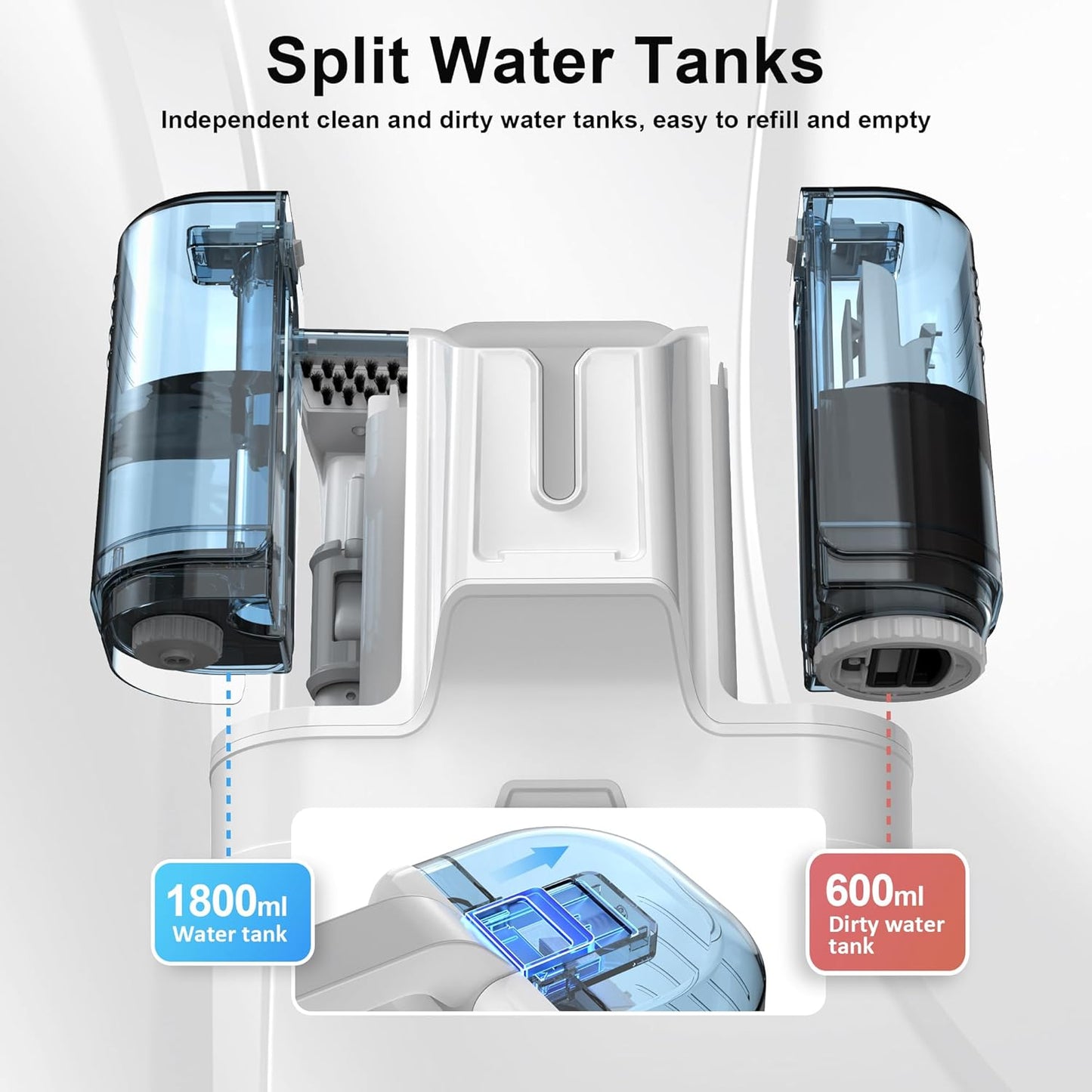 Carpet Spot & Upholstery Cleaner Handheld Stain Striker 450W Wet Washer Vacuum Portable Compact 1.8 L 8.5 lb White K15AC