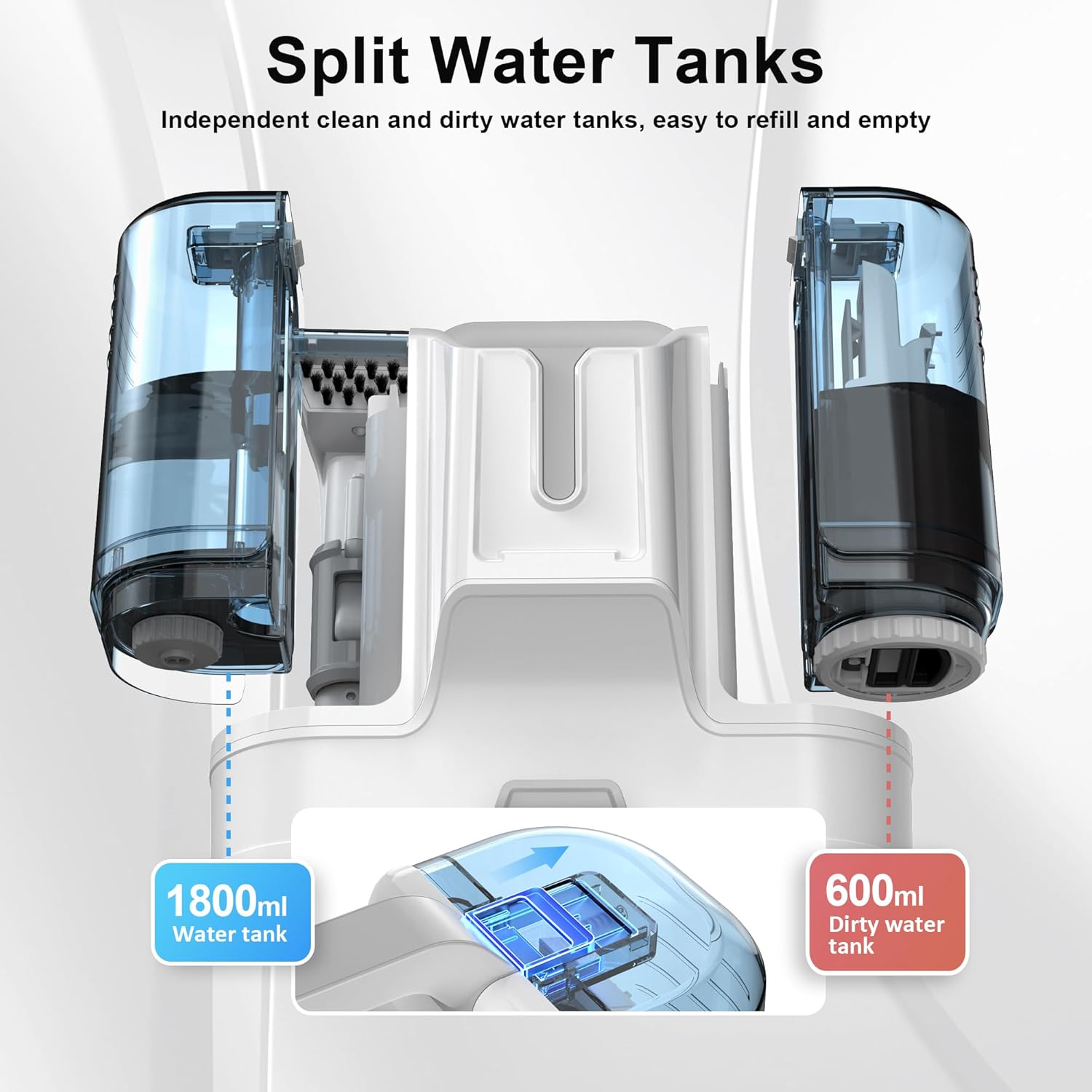 Carpet Spot & Upholstery Cleaner Handheld Stain Striker 450W Wet Washer Vacuum Portable Compact 1.8 L 8.5 lb White K15AC