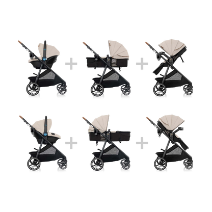 Evenflo Shyft Intuiti+ Travel System featuring Revolve180 LiteMax NXT with SensorySoothe