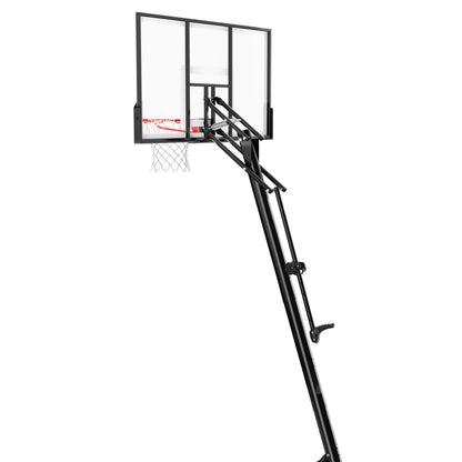 Spalding 54-Inch Portable Basketball Hoop Shatter-Proof Polycarbonate Backboard Adjustable ExactaHeight System Pro Slam Rim Outdoor