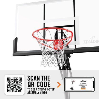 Spalding 54-Inch Portable Basketball Hoop Shatter-Proof Polycarbonate Backboard Adjustable ExactaHeight System Pro Slam Rim Outdoor