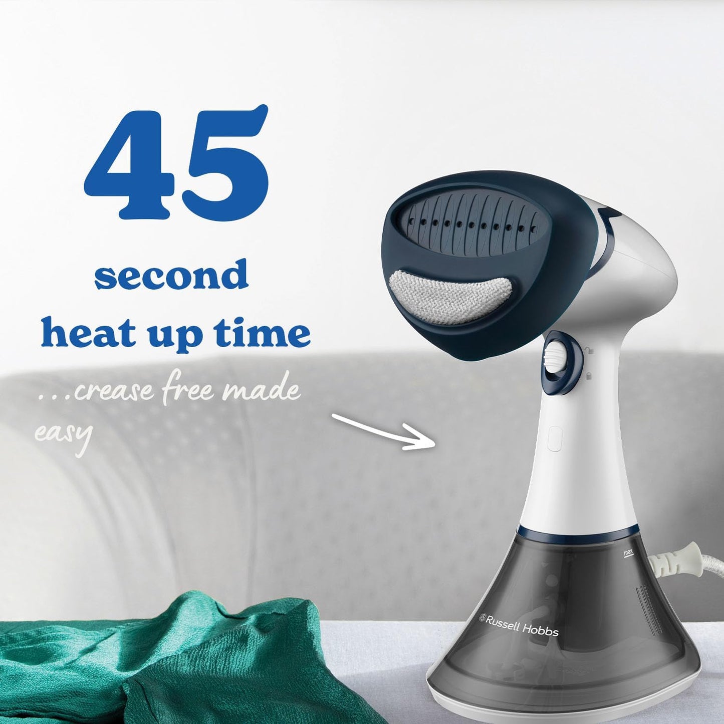 Handheld Clothes Steamer 1600W 200ml 45-Second Heat-Up 10-Minute Steam Time 20g Output Compact for Home & Travel 25591 White