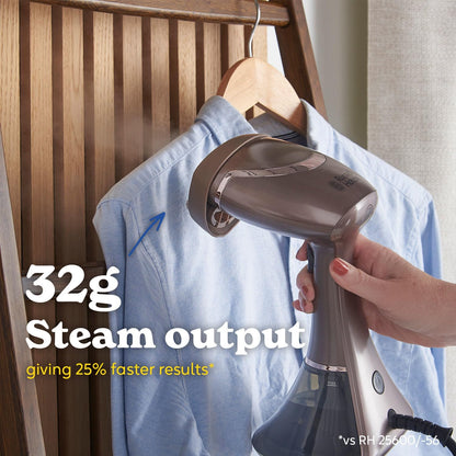 Handheld Clothes Steamer 1800W Ceramic Heated Pressing Plate 32g/min Steam 200ml Tank 6-Minute Runtime 2.9 lb Bronze