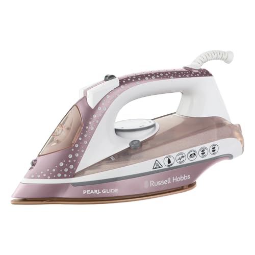 Pearl Glide Steam Iron Pearl Infused Ceramic Soleplate 315ml Water Tank 150g Steam Shot 40g Continuous Steam Anti-Drip Anti-Calc 6.6 ft Cord 2600W 23972