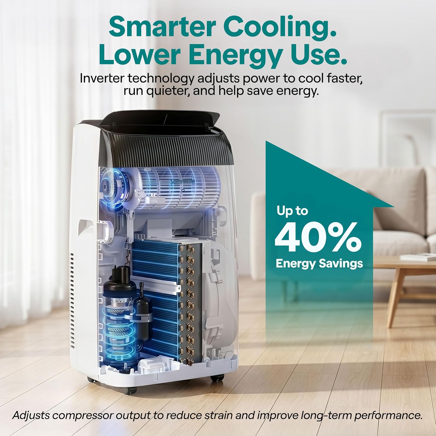 Portable Air Conditioner 16000 BTU 3-in-1 Cooling Fan Dehumidifier Smart Turbo Mode Window Kit 46.9 lb Grey