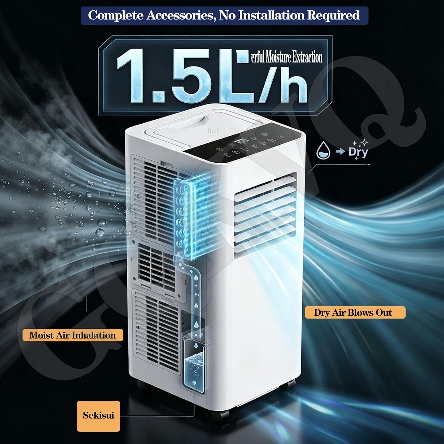 Portable Air Conditioner 7000 BTU Floor Standing AC Unit Cools Up to 240 Sq Ft Dehumidifier 28.7 lb Multicolor