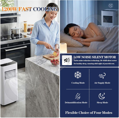 Portable Air Conditioner 7000 BTU Floor Standing AC Unit Cools Up to 240 Sq Ft Dehumidifier 28.7 lb Multicolor