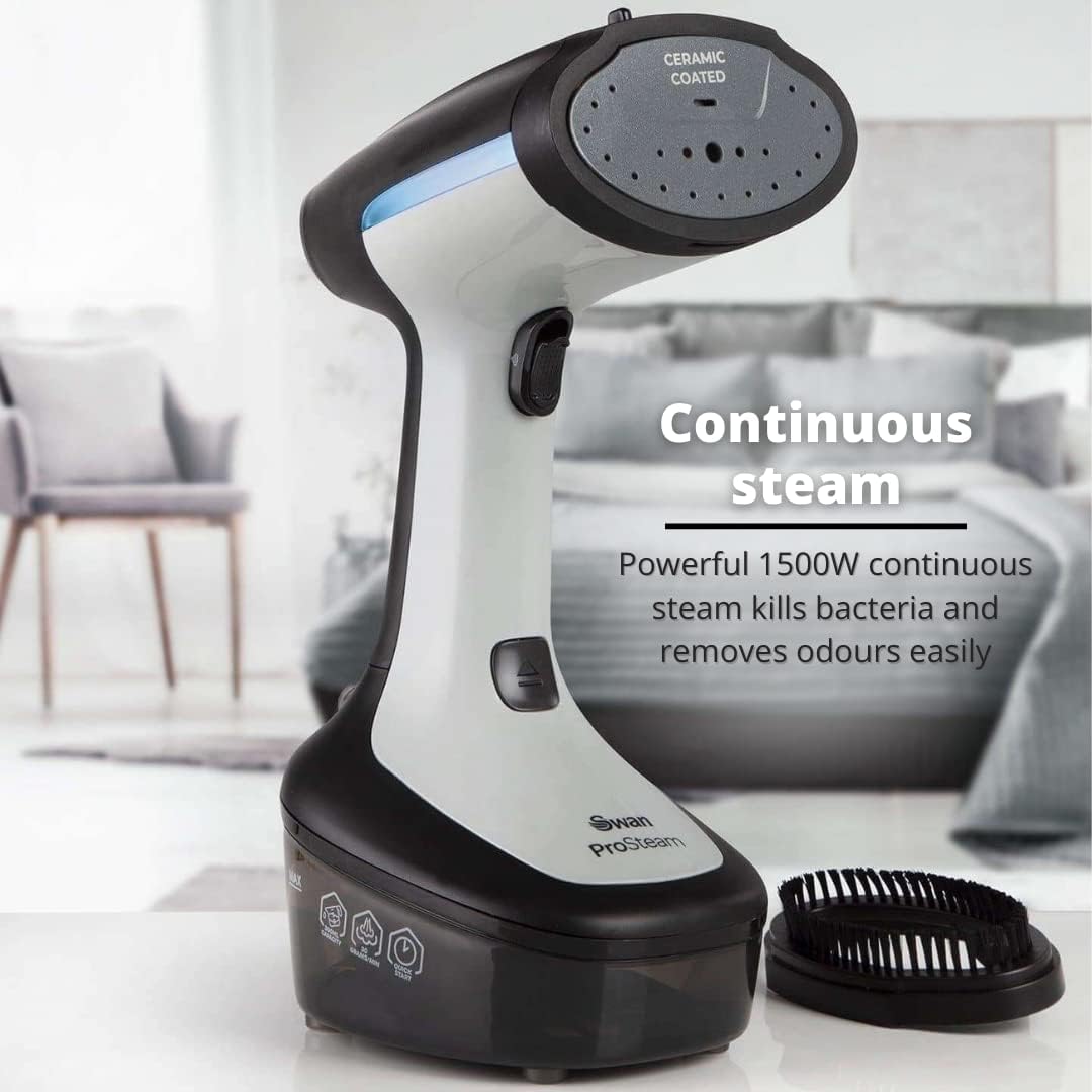 Portable Garment Steamer Lightweight Jet Steam Ceramic Coated Panel 1500W 300ml Tank 25 g Steam Rate 2.4 lb