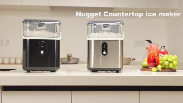 Silonn Nugget Ice Maker Countertop Chewable Pellet Ice Machine Self-Cleaning 36 lbs/Day Portable Black