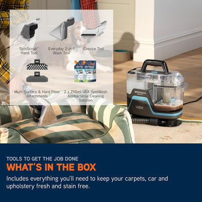 SpotWash Home & Pet Compact Carpet Spot Cleaner CDSW-MPDP SpinScrub Hand Tool 1.1 L 9.9 lb Grey/Cyan