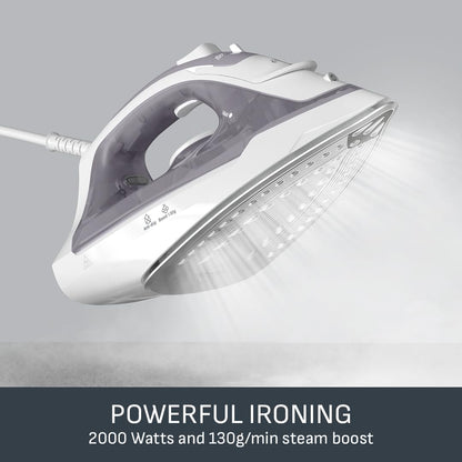 Virtuo 30 2000W Steam Iron Ceramic Soleplate Anti-Drip 130 g/min Steam Boost 27 g/min Continuous 8.1 fl oz Tank Vertical Steam 30-Second Heat-Up FV2C47G0