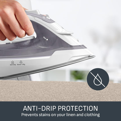 Virtuo 30 2000W Steam Iron Ceramic Soleplate Anti-Drip 130 g/min Steam Boost 27 g/min Continuous 8.1 fl oz Tank Vertical Steam 30-Second Heat-Up FV2C47G0